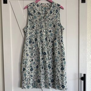 Faherty Floral Mini Dress - Blue and White